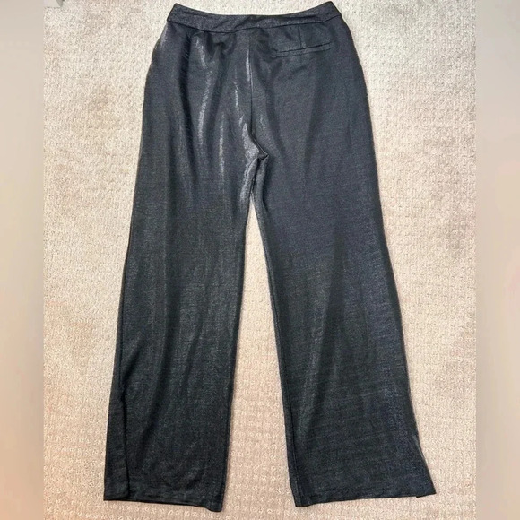 TopShop shiny gray split hem loose trousers, Size 6, high waisted, flowy, Office - Picture 6 of 9